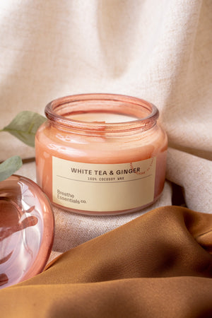 White Tea & Ginger Cocosoy Scented Candle Singapore | Breathe Essentials