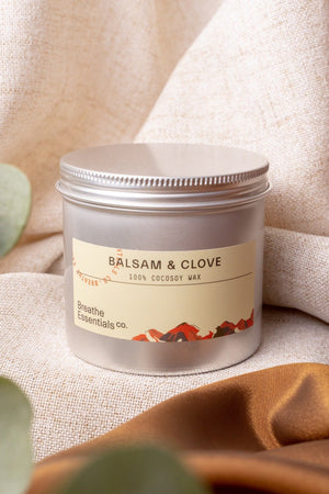 Balsam & Clove Cocosoy Scented Candle 200ML | Breathe Essentials Co