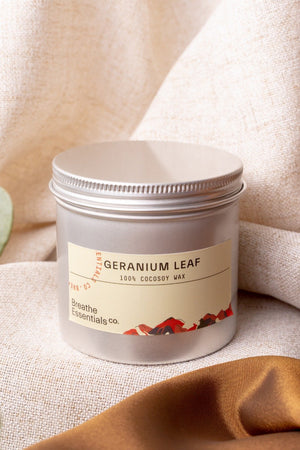 Geranium Lead Cocosoy Scented Candle 200ML | Breathe Essentials Co