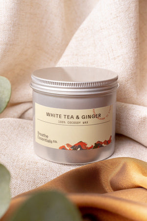 White Tea & Ginger Cocosoy Scented Candle 200ML | Breathe Essentials Co